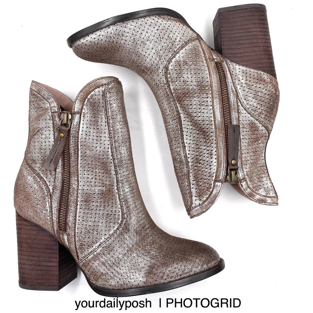 Seychelles distressed suede silver heeled ankle boots US women’s size 7.5